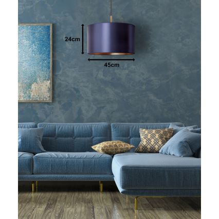 Duolla - Hanglamp aan een koord CANNES 1xE27/15W/230V diameter 45 cm blauw/koper