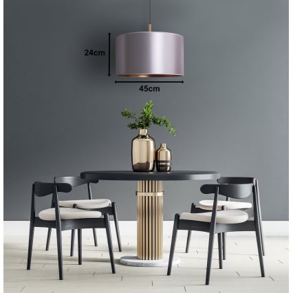 Duolla - Hanglamp aan een koord CANNES 1xE27/15W/230V diameter 45 cm zilver/koper