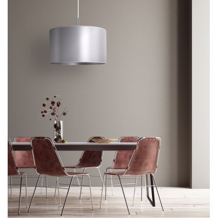 Duolla - Hanglamp aan een koord CANNES 1xE27/15W/230V diameter 50 cm zilver