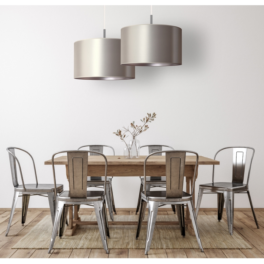 Duolla - Hanglamp aan een koord CANNES 1xE27/15W/230V diameter 50 cm zilver