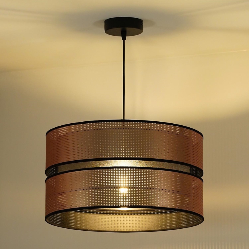 Duolla - Hanglamp aan een koord COPPER SHINY 1xE27/15W/230V diameter 40 cm koper/zwart