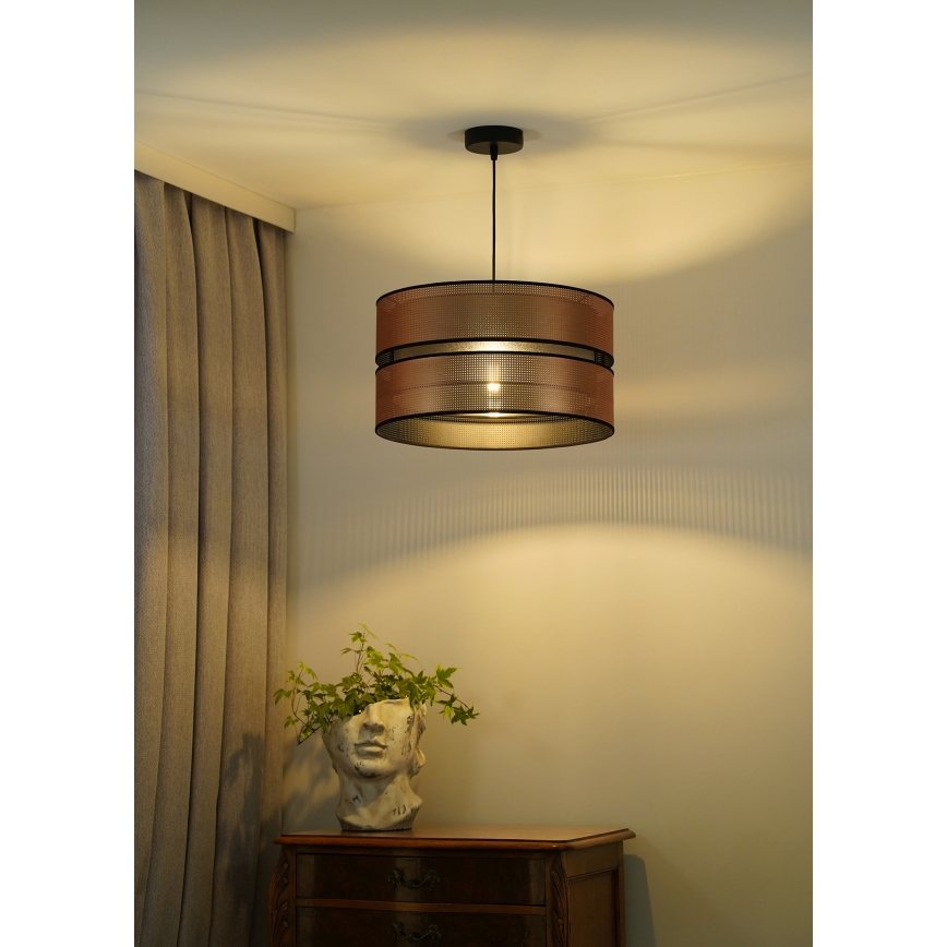 Duolla - Hanglamp aan een koord COPPER SHINY 1xE27/15W/230V diameter 40 cm koper/zwart