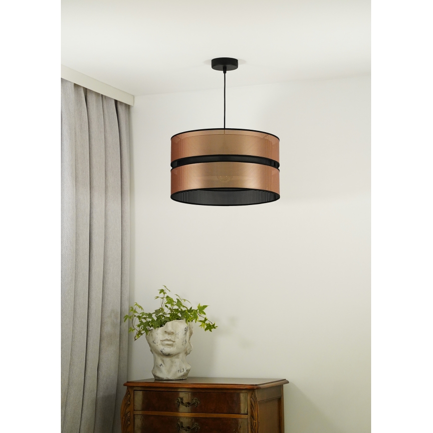 Duolla - Hanglamp aan een koord COPPER SHINY 1xE27/15W/230V diameter 40 cm koper/zwart