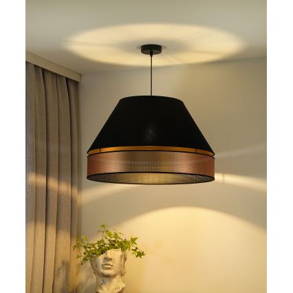 Duolla - Hanglamp aan een koord COPPER SHINY 1xE27/15W/230V diameter 60 cm zwart/koper