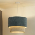 Duolla - Hanglamp aan een koord CORDUROY 1xE27/15W/230V blauw/beige