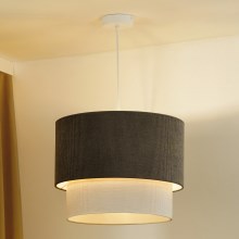 Duolla - Hanglamp aan een koord CORDUROY 1xE27/15W/230V bruin/crème