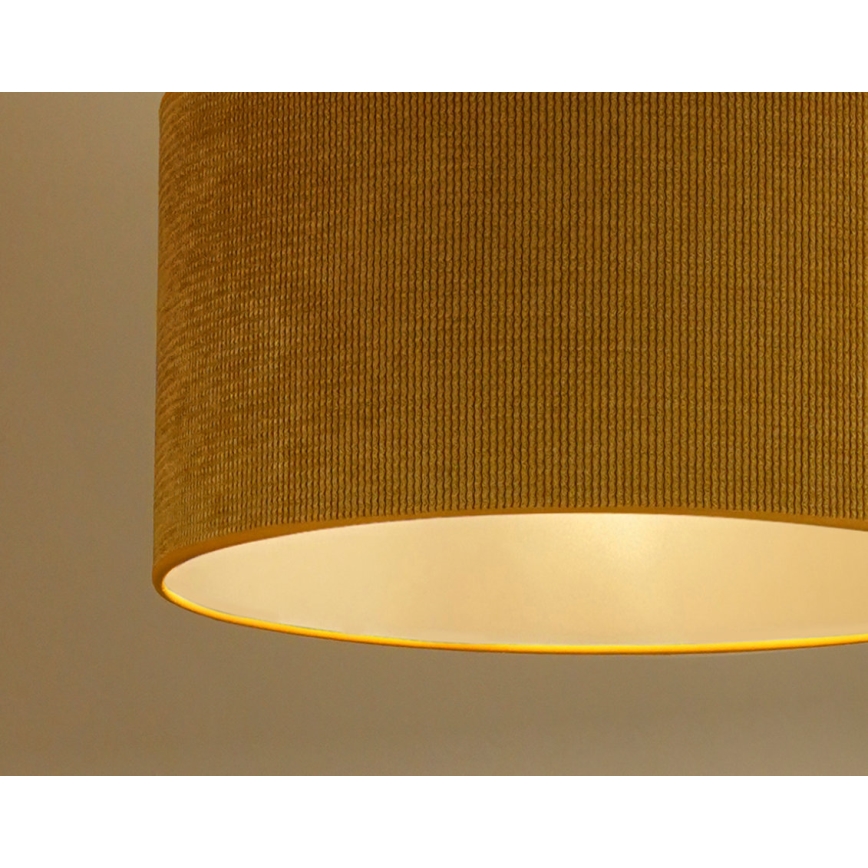 Duolla - Hanglamp aan een koord CORDUROY 1xE27/15W/230V diameter 40 cm geel