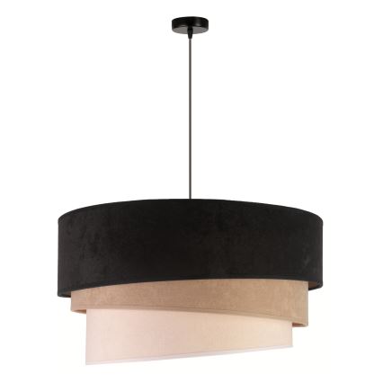 Duolla - Hanglamp aan een koord DEVON 1xE27/40W/230V diameter 45 cm zwart/beige