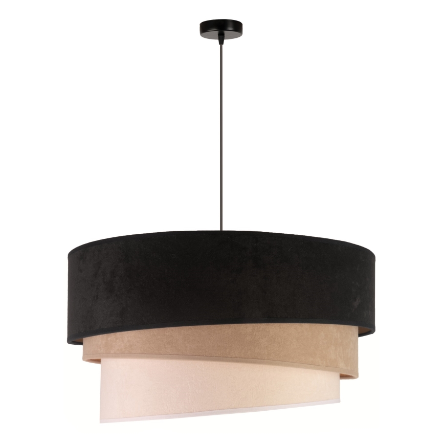 Duolla - Hanglamp aan een koord DEVON 1xE27/40W/230V diameter 45 cm zwart/beige