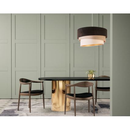 Duolla - Hanglamp aan een koord DEVON 1xE27/40W/230V diameter 45 cm zwart/beige