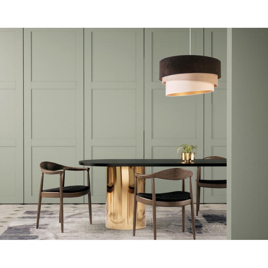 Duolla - Hanglamp aan een koord DEVON 1xE27/40W/230V diameter 45 cm zwart/beige