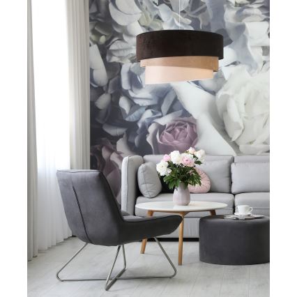 Duolla - Hanglamp aan een koord DEVON 1xE27/40W/230V diameter 45 cm zwart/beige