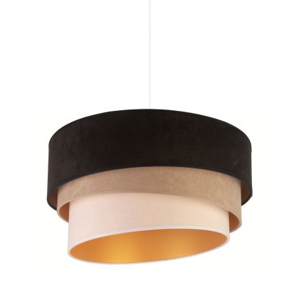 Duolla - Hanglamp aan een koord DEVON 1xE27/40W/230V diameter 45 cm zwart/beige
