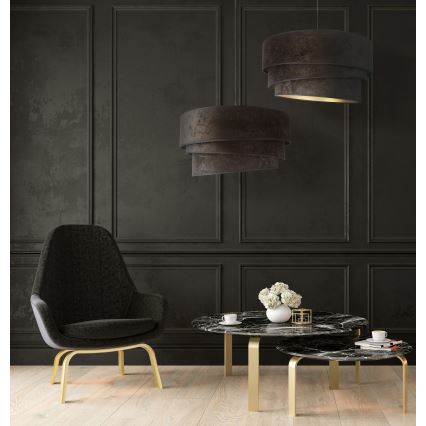 Duolla - Hanglamp aan een koord DEVON 1xE27/40W/230V diameter 45 cm zwart/goud