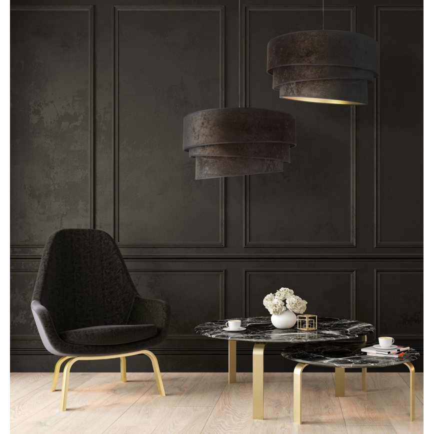 Duolla - Hanglamp aan een koord DEVON 1xE27/40W/230V diameter 45 cm zwart/goud