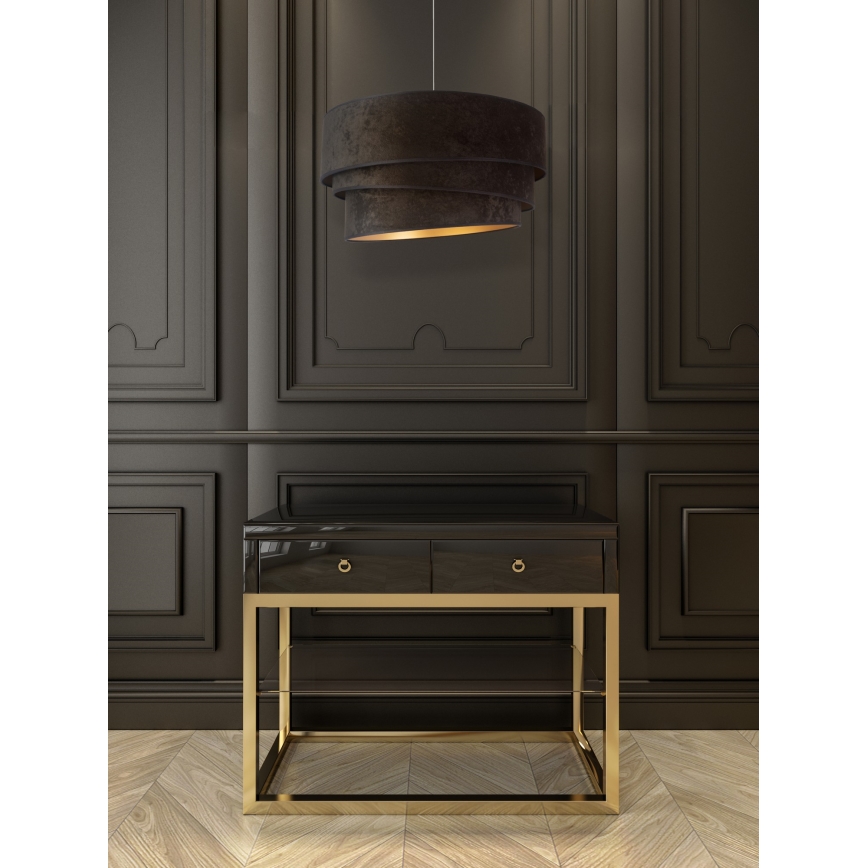 Duolla - Hanglamp aan een koord DEVON 1xE27/40W/230V diameter 45 cm zwart/goud