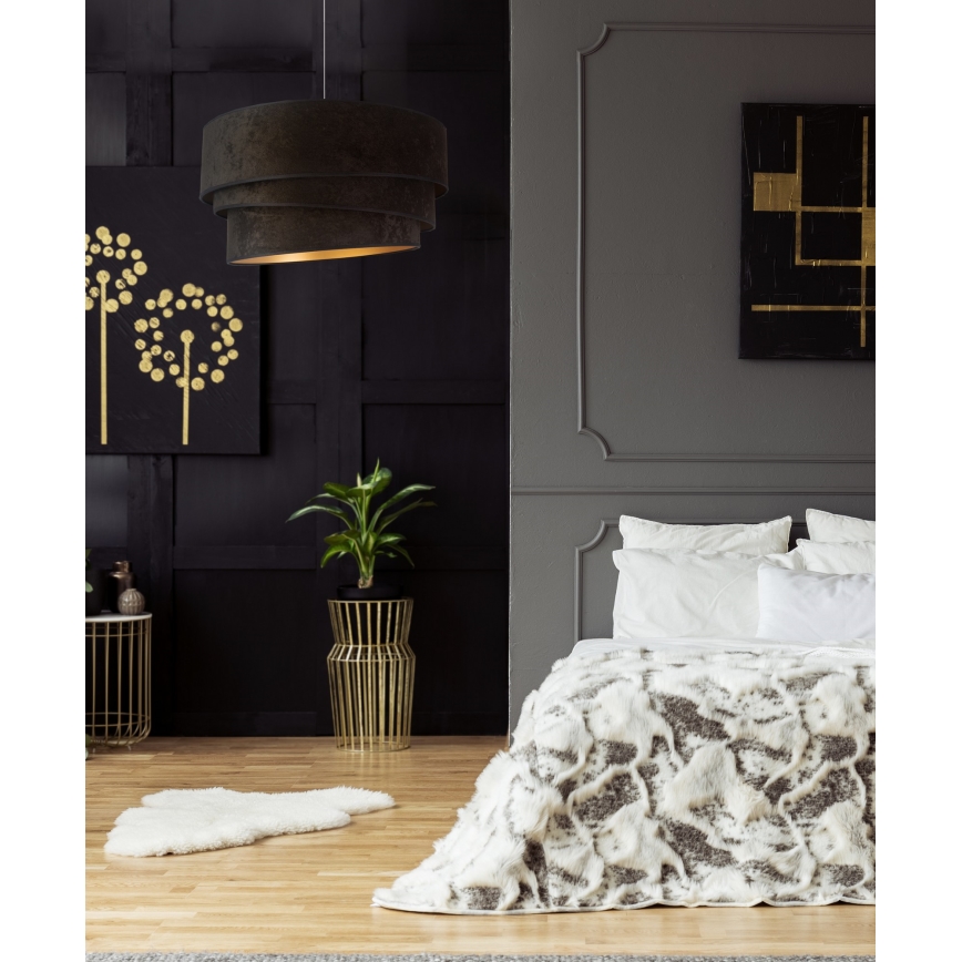 Duolla - Hanglamp aan een koord DEVON 1xE27/40W/230V diameter 45 cm zwart/goud