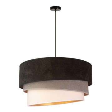 Duolla - Hanglamp aan een koord DEVON 1xE27/40W/230V diameter 45 cm zwart/grijs/beige