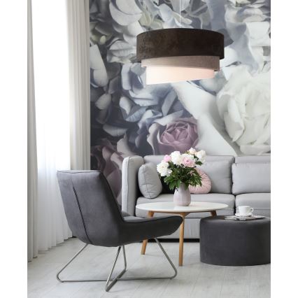 Duolla - Hanglamp aan een koord DEVON 1xE27/40W/230V diameter 45 cm zwart/grijs/beige