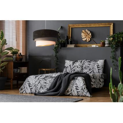 Duolla - Hanglamp aan een koord DEVON 1xE27/40W/230V diameter 45 cm zwart/grijs/beige