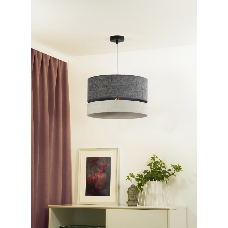 Duolla - Hanglamp aan een koord DOUBLE 1xE27/15W/230V diameter 40 cm grijs