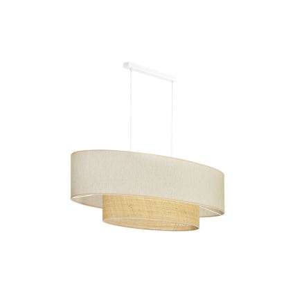 Duolla - Hanglamp aan een koord DOUBLE OVAL NATURE 2xE27/15W/230V crème/beige