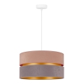 Duolla - Hanglamp aan een koord DUO 1xE27/15W/230V diameter 40 cm beige en grijs