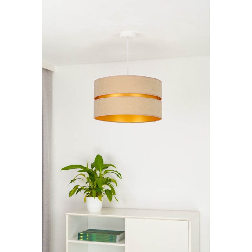 Duolla - Hanglamp aan een koord DUO 1xE27/15W/230V diameter 40 cm beige