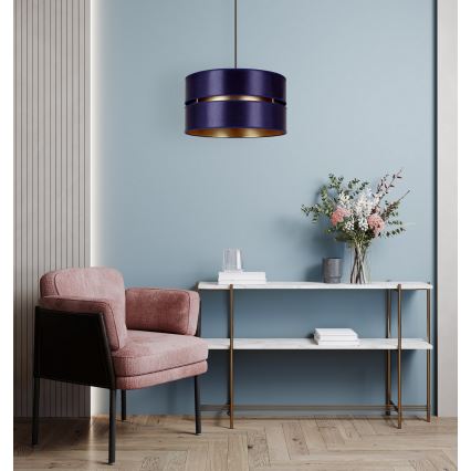 Duolla - Hanglamp aan een koord DUO 1xE27/15W/230V diameter 40 cm blauw/goud