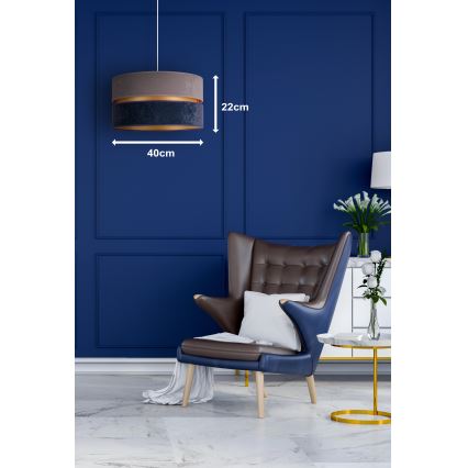Duolla - Hanglamp aan een koord DUO 1xE27/15W/230V diameter 40 cm blauw