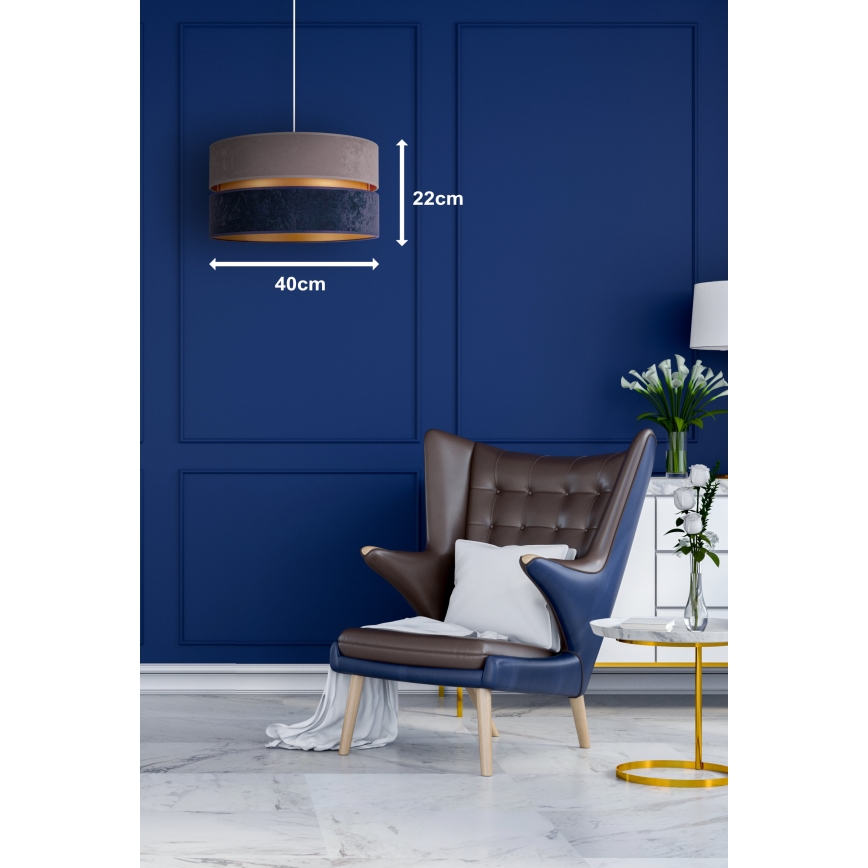 Duolla - Hanglamp aan een koord DUO 1xE27/15W/230V diameter 40 cm blauw