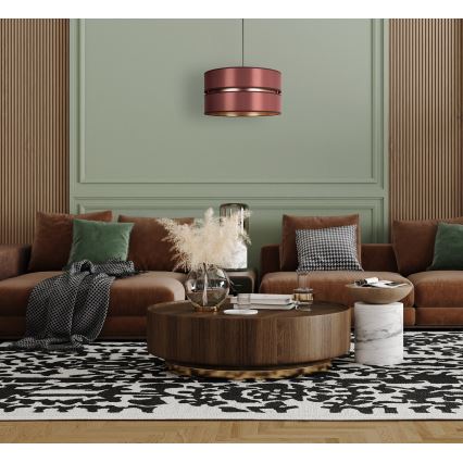 Duolla - Hanglamp aan een koord DUO 1xE27/15W/230V diameter 40 cm bordeaux/goud