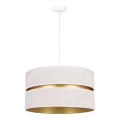 Duolla - Hanglamp aan een koord DUO 1xE27/15W/230V diameter 40 cm crème/goud