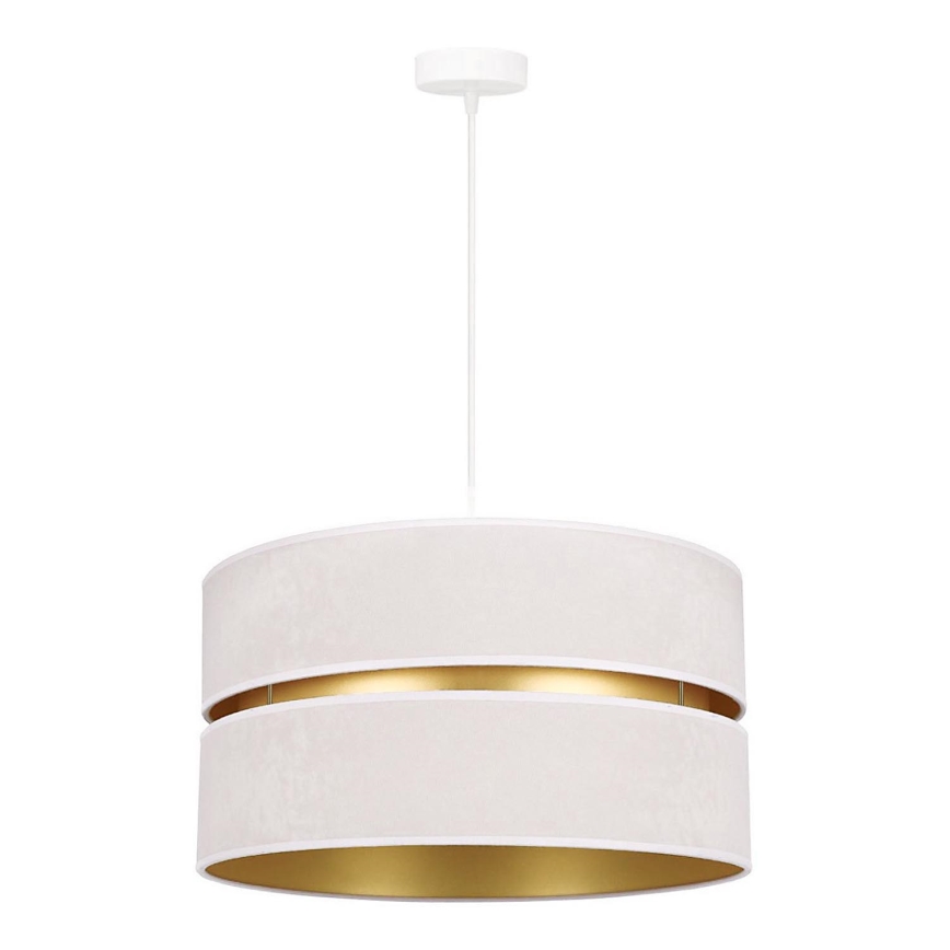Duolla - Hanglamp aan een koord DUO 1xE27/15W/230V diameter 40 cm crème/goud