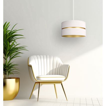 Duolla - Hanglamp aan een koord DUO 1xE27/15W/230V diameter 40 cm crème/goud