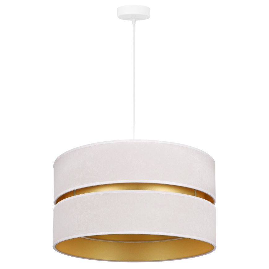Duolla - Hanglamp aan een koord DUO 1xE27/15W/230V diameter 40 cm crème/goud