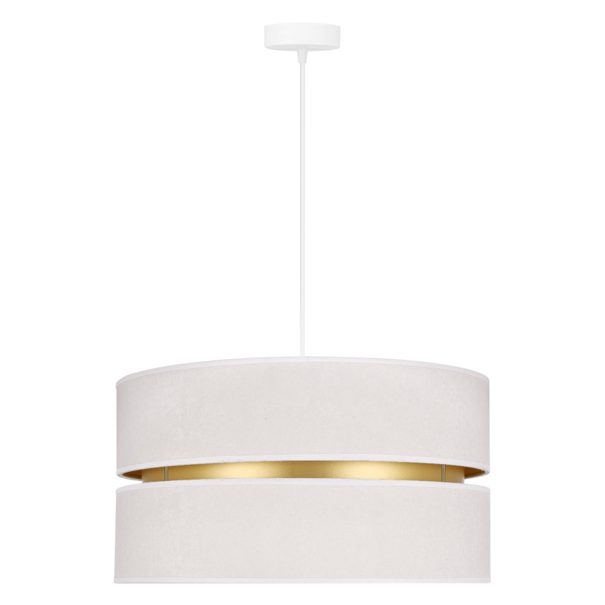 Duolla - Hanglamp aan een koord DUO 1xE27/15W/230V diameter 40 cm crème/goud