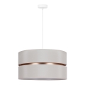Duolla - Hanglamp aan een koord DUO 1xE27/15W/230V diameter 40 cm crème/goud