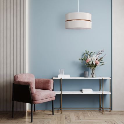 Duolla - Hanglamp aan een koord DUO 1xE27/15W/230V diameter 40 cm crème/goud