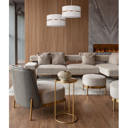 Duolla - Hanglamp aan een koord DUO 1xE27/15W/230V diameter 40 cm crème/goud