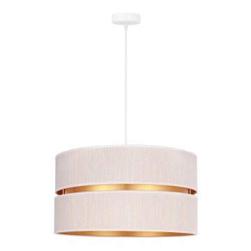 Duolla - Hanglamp aan een koord DUO 1xE27/15W/230V diameter 40 cm crème/goud