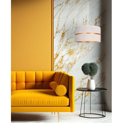 Duolla - Hanglamp aan een koord DUO 1xE27/15W/230V diameter 40 cm crème/goud