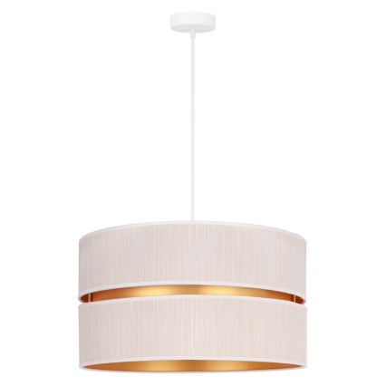 Duolla - Hanglamp aan een koord DUO 1xE27/15W/230V diameter 40 cm crème/goud