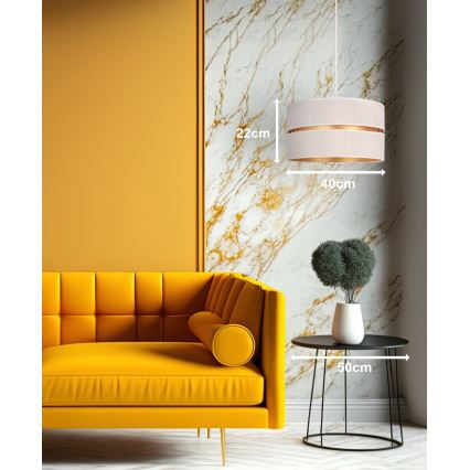 Duolla - Hanglamp aan een koord DUO 1xE27/15W/230V diameter 40 cm crème/goud
