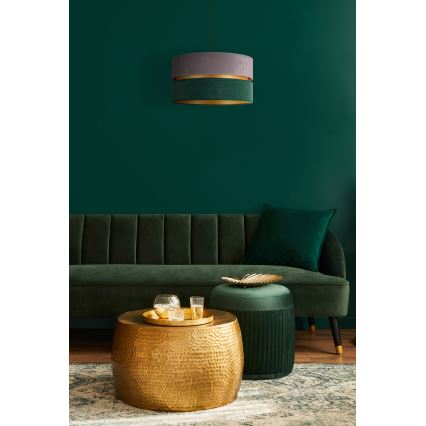 Duolla - Hanglamp aan een koord DUO 1xE27/15W/230V diameter 40 cm grijs/groen/goud