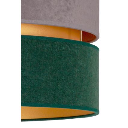 Duolla - Hanglamp aan een koord DUO 1xE27/15W/230V diameter 40 cm grijs/groen/goud