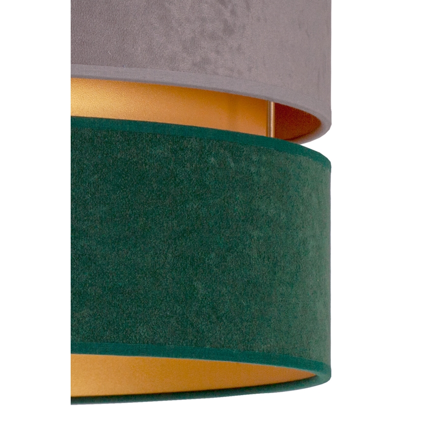 Duolla - Hanglamp aan een koord DUO 1xE27/15W/230V diameter 40 cm grijs/groen/goud