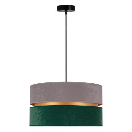 Duolla - Hanglamp aan een koord DUO 1xE27/15W/230V diameter 40 cm grijs/groen/goud