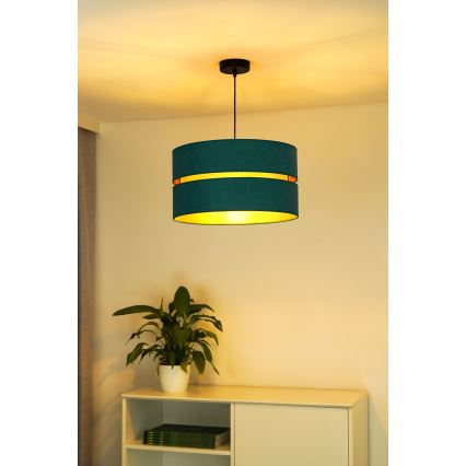 Duolla - Hanglamp aan een koord DUO 1xE27/15W/230V diameter 40 cm turquoise/goud