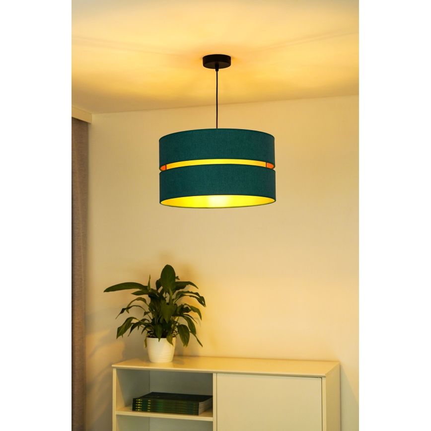 Duolla - Hanglamp aan een koord DUO 1xE27/15W/230V diameter 40 cm turquoise/goud